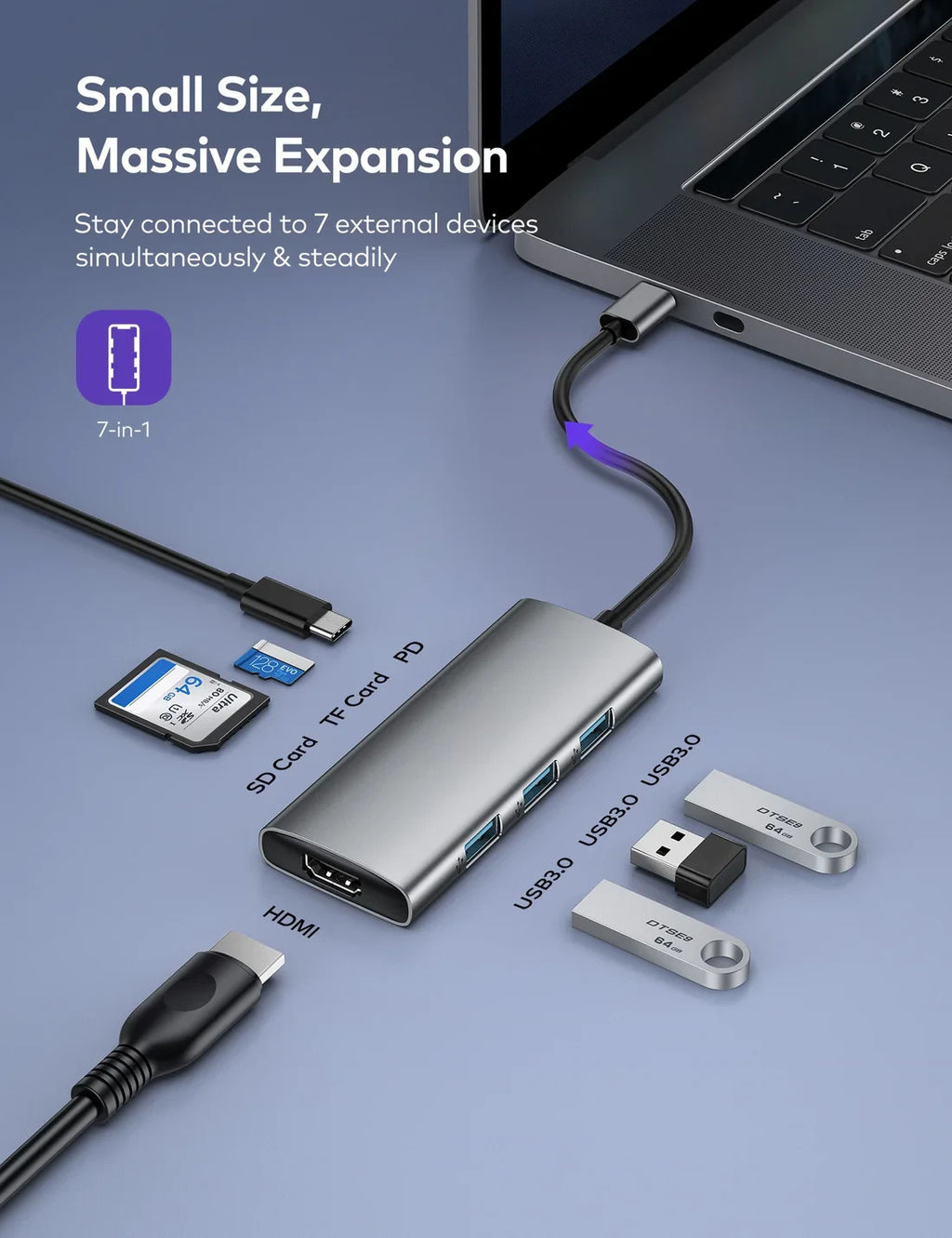 VAVA VA-UC017 (SA) USB C Hub 7-In-1 Adapter